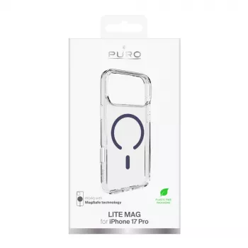 PURO Icon MagSafe prozoren ovitek za Apple iPhone 17 Pro – prozorno moder