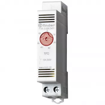 Finder termostat za stikalno omaro 7T.81.0.000.2402, 1 NC kontakt, 250 V AC, 10 A, 0-60 °C, DIN letev