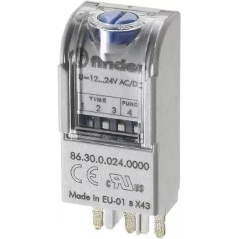 FINDER 86.30 multifunkcijski časovni modul, 24V AC/DC, 1 CO 16A, 8 funkcij, 0,05s-100h 863000240000T