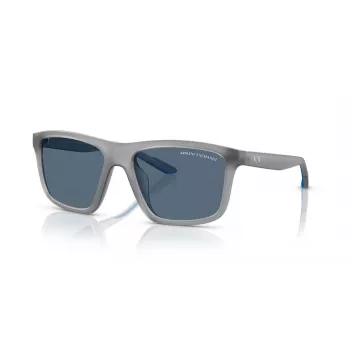 Armani Exchange moška pravokotna sončna očala AX4149SU 83638 mat črna/temno siva