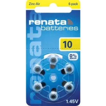 Renata ZA10 cink-zrak baterija PR70 za slušne aparate, 105 mAh, 1,4 V, 6 kosov ZA10.DP6 0HG