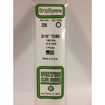 Evergreen 226 polistirenska cev, 4,8 mm x 350 mm, 4 kosi