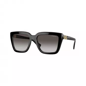 Vogue VO5575SBW448G ženska sončna očala, kvadraten acetatni okvir, črna, sive gradientne leče, 55mm