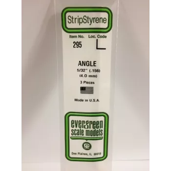 Evergreen polistirenski L-profil 350 x 4 x 4 mm, 3 kosi, bel