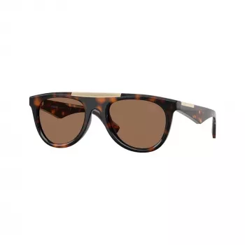 Burberry BE4452U300273 moška pravokotna sončna očala, temno rjav havana okvir, rjave leče, 53-21-145 mm