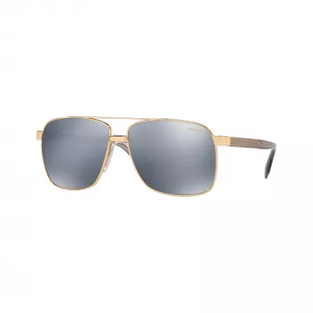 Versace VE2174-1002Z3 moška pilotska sončna očala, črn okvir, siva zrcalna leča, 59/13/145 mm