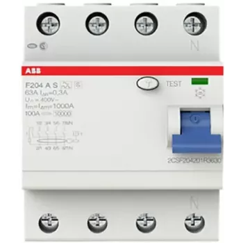 ABB F204AS-63/0.3 zaščitno stikalo na diferenčni tok 4P 63A 300mA tip A 2CSF204201R3630