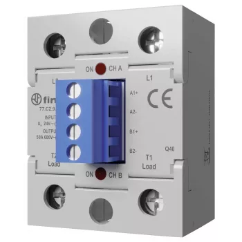 Finder serija 77 polprevodniški rele, 50 A, 660 V AC, krmiljenje 24 V DC, trenutno preklapljanje 77C290248671
