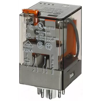 Finder industrijski rele 12 VAC 2,2 VA DPDT 10A 250VAC 2 CO vtični 60.12.8.012.0040