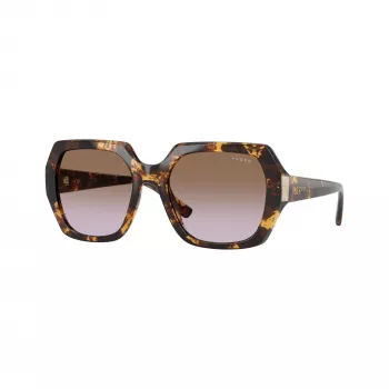 VOGUE ženska sončna očala VO5612SB31796 cat eye, prozoren roza okvir, temno sive leče, 55mm
