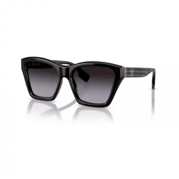 Burberry BE439130018G5 ženska kvadratna sončna očala iz acetata, črn okvir, sive gradient leče, 54mm
