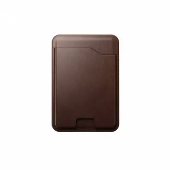 NOMAD Leather Mag denarnica – usnjena denarnica, združljiva z MagSafe in Apple Find My (rjava)