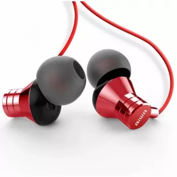 AIWA ESTM-50RD ušesne slušalke z mikrofonom, rdeče