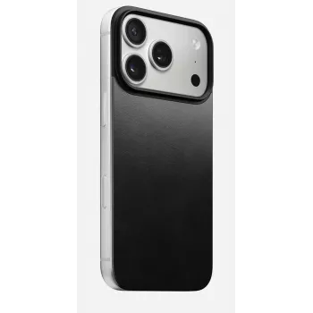 NOMAD Magnetic Leather Back za iPhone 17 Pro – združljivo z MagSafe, Horween usnje, črn