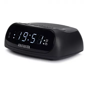 AIWA CR-09J FM ura z radiem in dvojnim alarmom, LED zaslon, črna