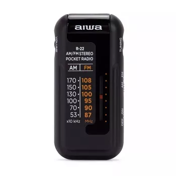 AIWA R-22BK žepni radio s slušalkami, FM/AM, črn