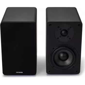 AIWA Hi-Fi 2.0 aktivna regalna zvočnika 2x70W RMS, črna