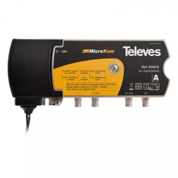 Televes KVE2025RK65 širokopasovni ojačevalnik 20/25dB s povratno potjo 5-65MHz 20dB (534212)