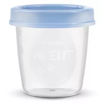 Philips Avent posodice za shranjevanje materinega mleka in hrane 180 ml (5 kosov) s pokrovi