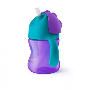 Philips Avent Bendy Straw skodelica 200 ml, 9m+, vijolična