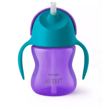 Philips Avent Bendy Straw skodelica 200 ml, 9m+, vijolična