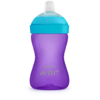 Philips AVENT My Grippy učna skodelica z mehkim ustnikom 300 ml, 9m+, vijolična