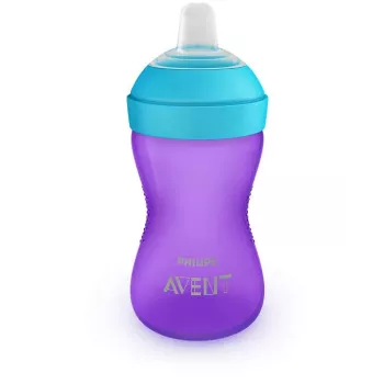 Philips AVENT My Grippy učna skodelica z mehkim ustnikom 300 ml, 9m+, vijolična