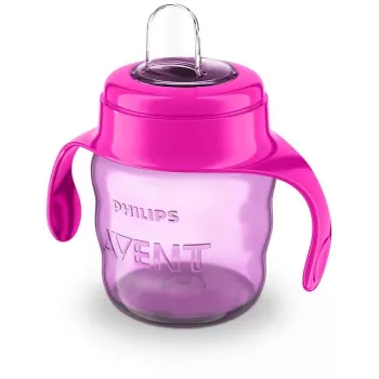 Philips AVENT Easy Sip učna skodelica z ročaji, 6M+, 200 ml, silikonski ustnik, roza