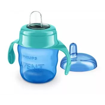 Philips AVENT Easy Sip učna skodelica z ročaji, 6M+, 200ml, silikonski pokrov, zelena