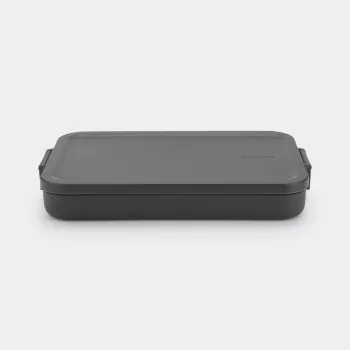 Brabantia Make & Take plitva škatla za malico, temno siva, 1,2 L, plastika brez BPA, neprepustna, primerna za pomivalni stroj
