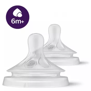 Philips AVENT Natural Response silikonski nastavki za dojenčkove stekleničke za gosto hrano, 6M+, 2 kosa