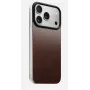 NOMAD Magnetic Leather Back za iPhone 17 Pro združljivo z MagSafe Horween usnje Rustic Brown