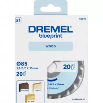 Dremel CS500 leseno krožno rezilo 85mm, z volframovim karbidom, 20 zob, za DSM20 Compact Saw 2608846431