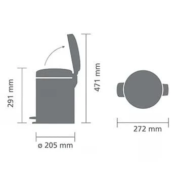 Brabantia NewIcon 5L smetnjak s pedalom Brilliant Steel