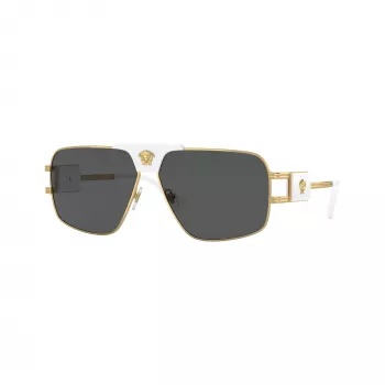 Versace VE2251-147187 moška pilotska sončna očala, gunmetal okvir, sive leče, 63/12/145 mm
