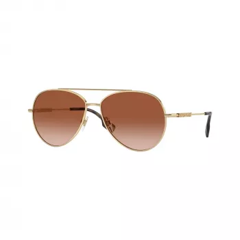 Burberry BE3147-110913 ženska sončna očala Cat Eye, bledo zlat okvir, rjave gradientne leče, 58mm