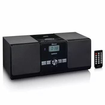Lenco MC-030BK mikro glasbeni sistem z Bluetooth, CD, FM radiem, USB, AUX, črn