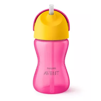 Philips Avent lonček s prilagodljivo slamico, 300 ml, 12m+, roza