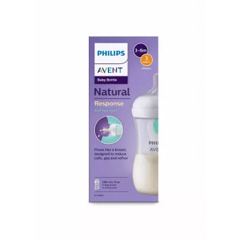 Philips Avent Natural Response steklenička proti kolikam z ventilom AirFree 260 ml, srednji nastavek, 1M+