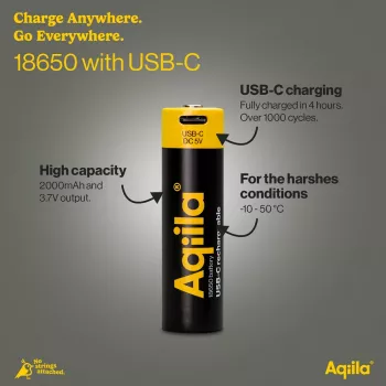 AQIILA AQ18018650398C1 USB-C polnilna NiMH baterija, 1,2 V, 1 kos