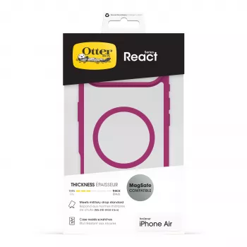 OtterBox React Series zadnji pokrov za Apple iPhone Air – združljiv z MagSafe – Rose Crystal (roza/prozoren) 77-98614