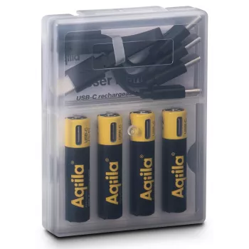 AQIILA AAA NiMH akumulatorji z USB-C, 1,2 V, 600 mAh, paket 4 kosov AQ60AAA374C4