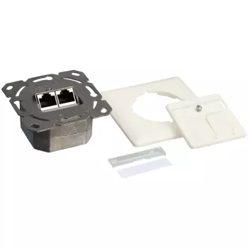 DSIT DC-Wall-In-STP6-I podometna vtičnica Cat. 6 oklopljena dvojna RJ45, ivory