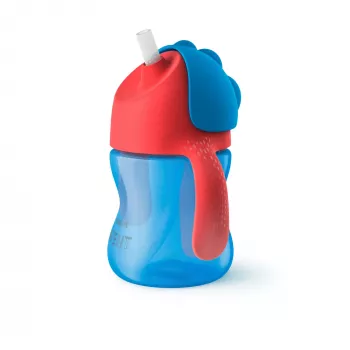 Philips AVENT lonček s prilagodljivo slamico, 200 ml, 9m+, moder