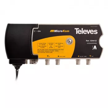 Televes KVE3035RK65 CATV širokopasovni ojačevalnik 30/35dB s povratnim kanalom 5-65MHz 28dB (534412)
