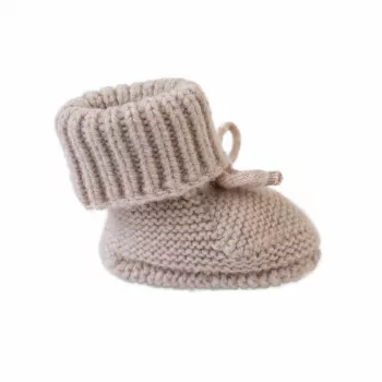 Lodger Slipper Folklore merino volneni copati za dojenčke, bež, 0-6 mesecev