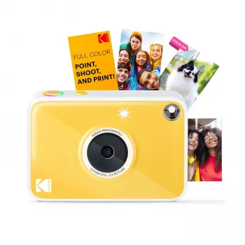 Kodak RODOMATICPYL digitalni takojšnji fotoaparat s tiskom ZINK Zero Ink, 10MP, 3,5-palčni LCD, Bluetooth, USB-C, MicroSD