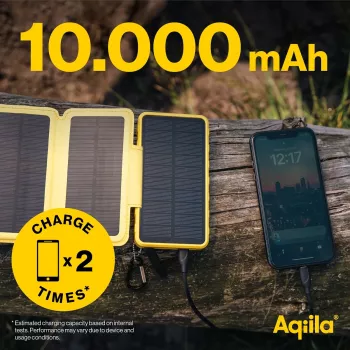 Aqiila Powerbird BS10 solarna powerbank 10000 mAh črn in oranžen
