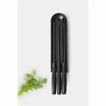 Brabantia Tasty+ set nožev v stojalu za predal, temno siva, 3 noži