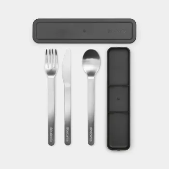 Brabantia Make & Take prenosni set jedilnega pribora, temno siva